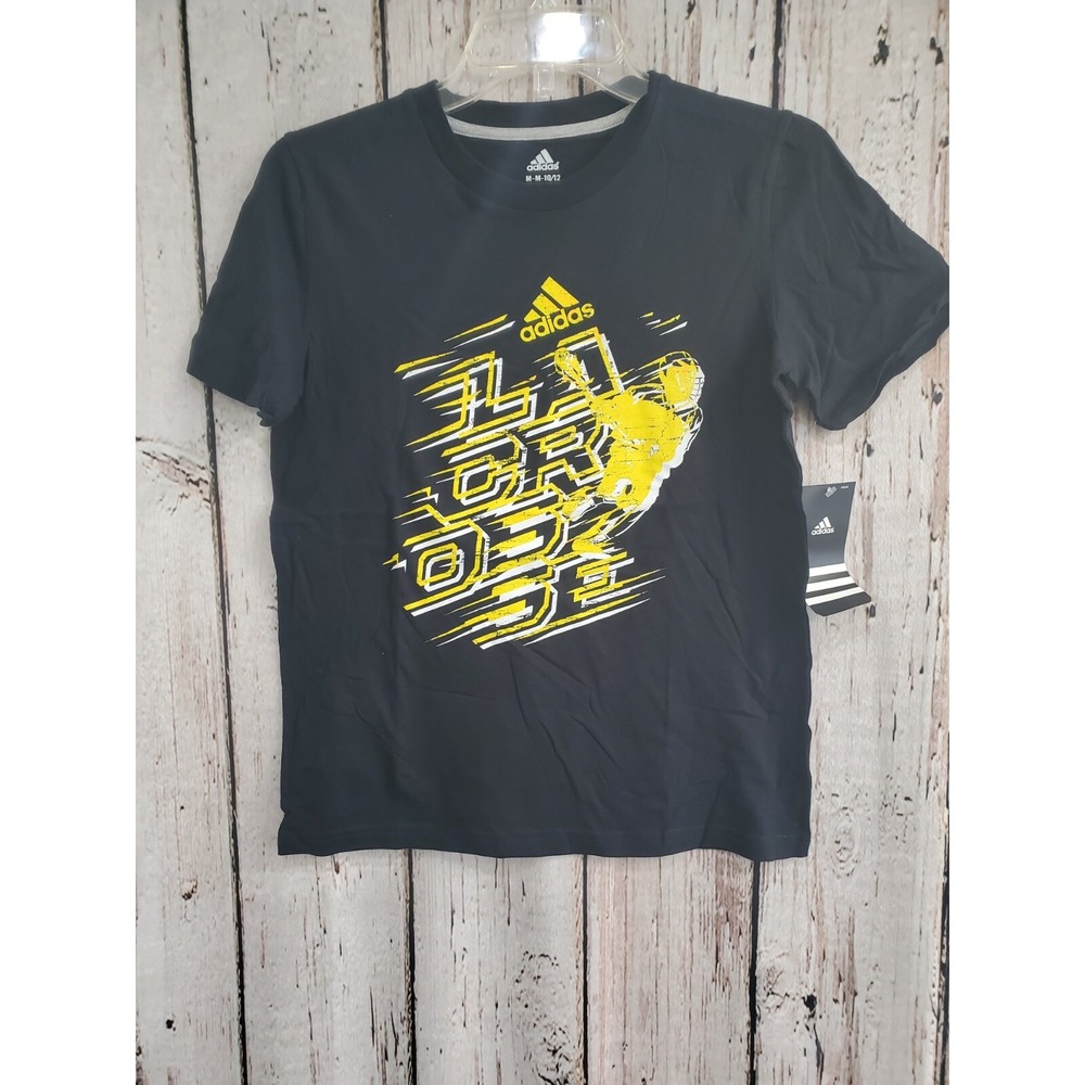 Boy's M ADIDAS Short Sleeve Graphic Tee 100% Cotton T-Shirt Shirt Lacrosse New‎